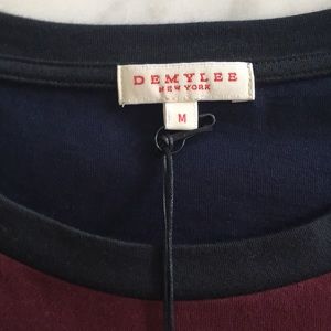 Demylee long sleeve color block tee size med NWT